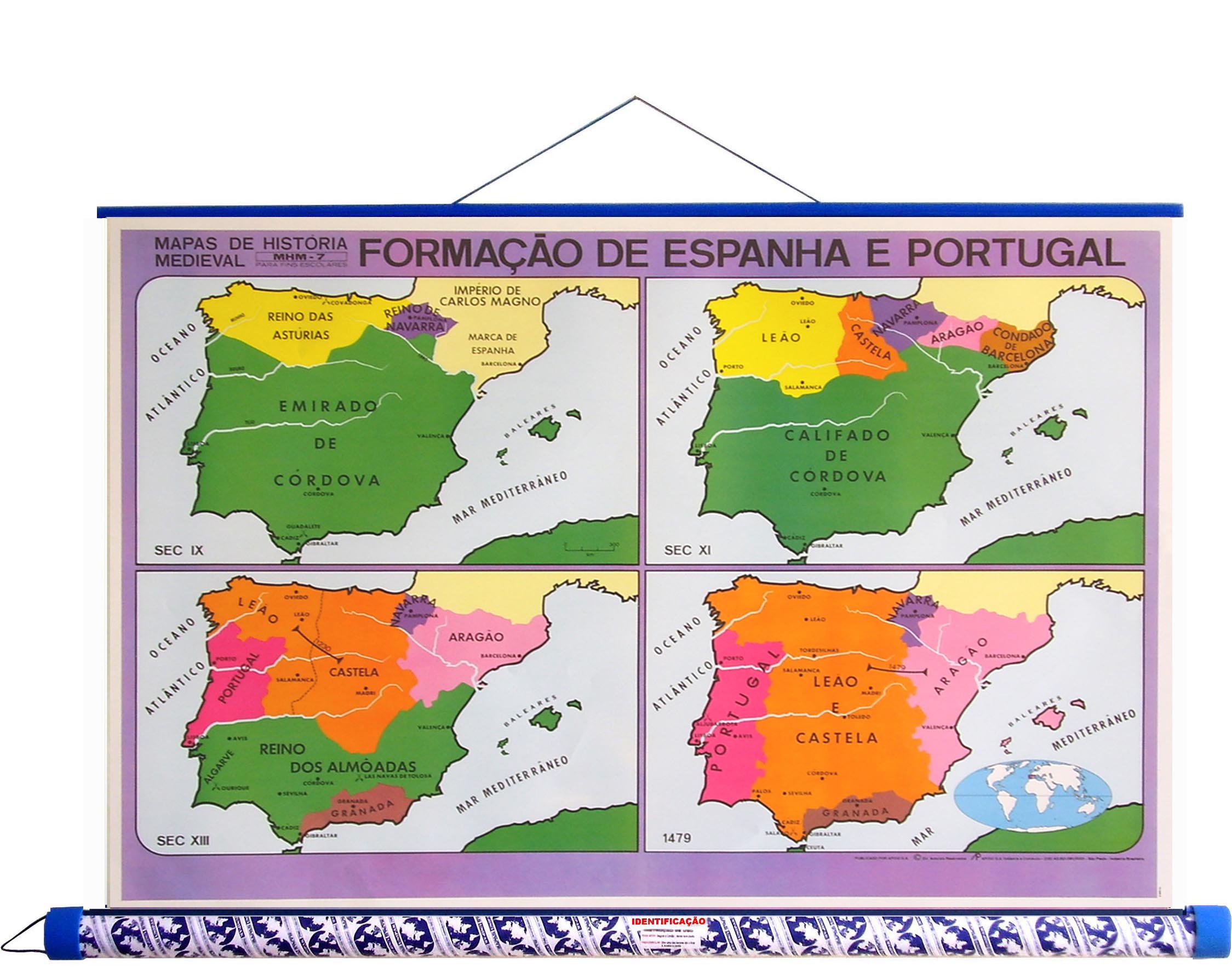 Mapa Físico De Espanha E Portugal De Alta Resolução Ilustração